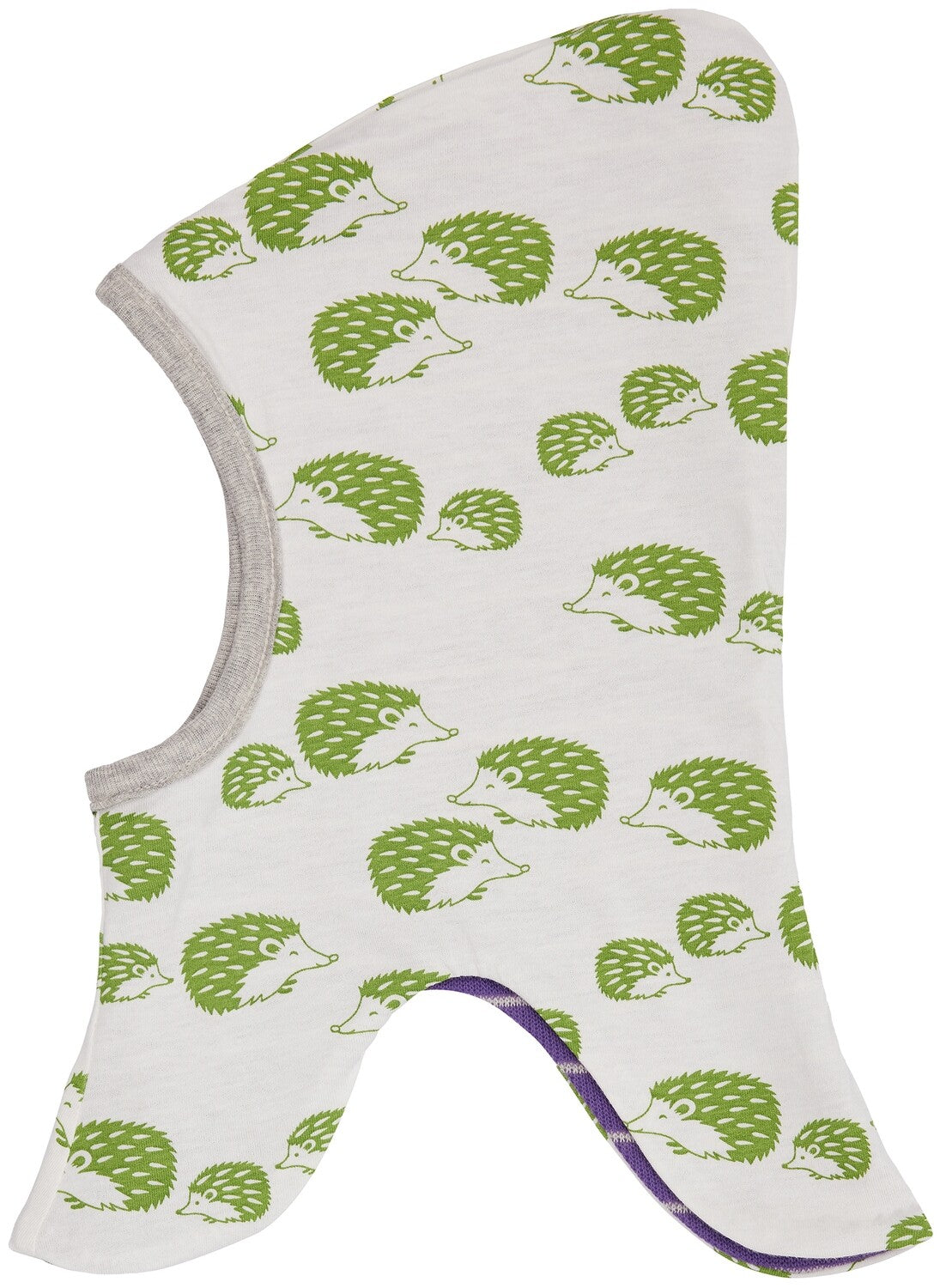 Vaikiška dvipusė kepurė-šalmukas "Fleece Bottle" tamsiai violetinė, dryžuota. Rudeniui/pavasariui.