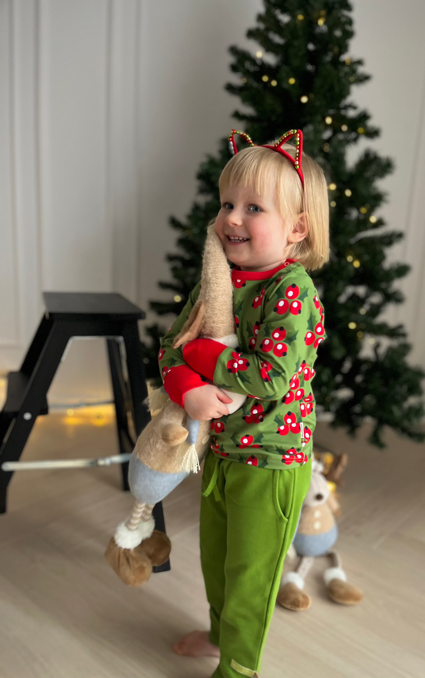 Vaikiški kalėdiniai marškinėliai ilgomis rankovėmis